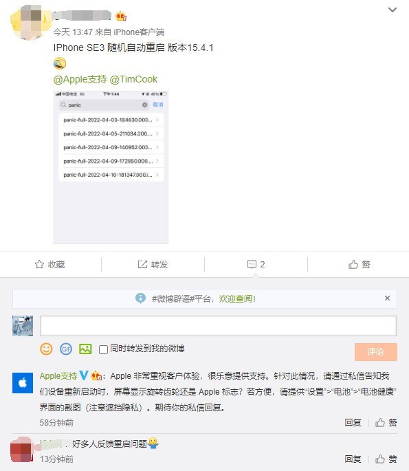 雷波苹果13维修分享iPhone SE 3重启死机怎么办 