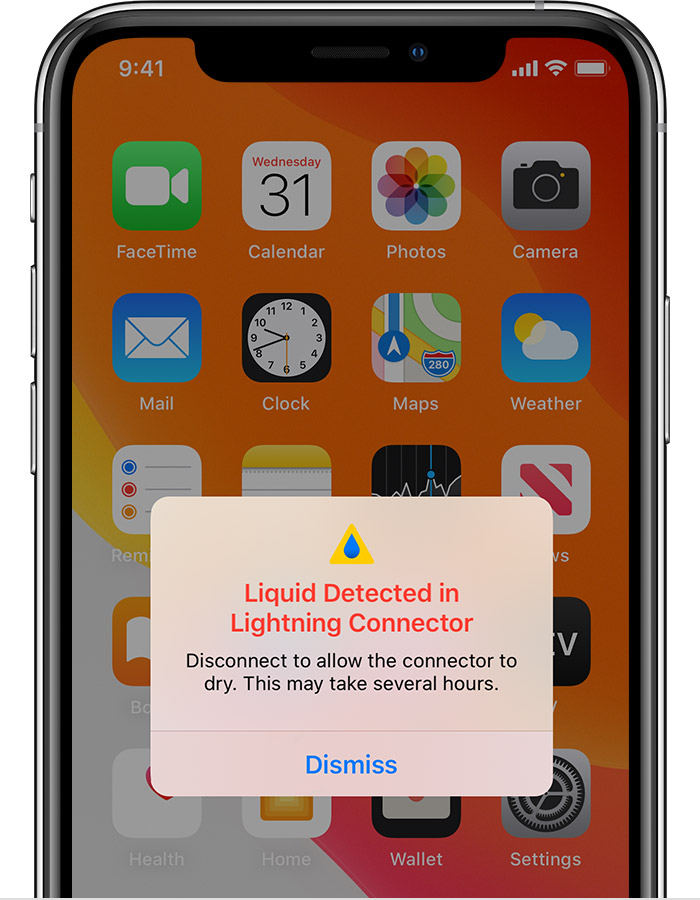 雷波苹果手机维修分享iPhone 12 在充电时出现 “闪电接口检测到液体”的提示怎么办 
